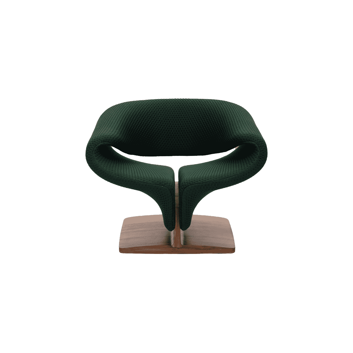 Solid walnut dining chair with ergonomic contour design beside wooden table in sunlit room