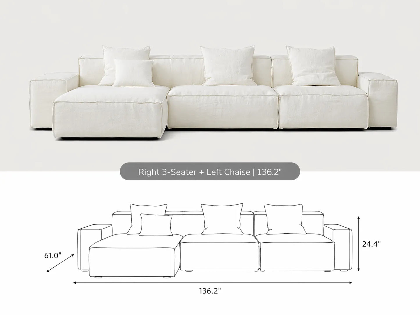 (3-Seater with Left Chiase)