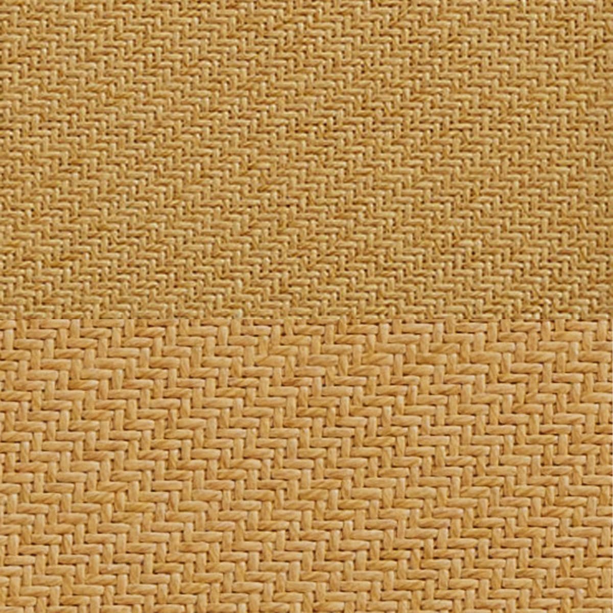 Close-up of beige woven fabric with intricate herringbone pattern, emphasizing texture and craftsmanship