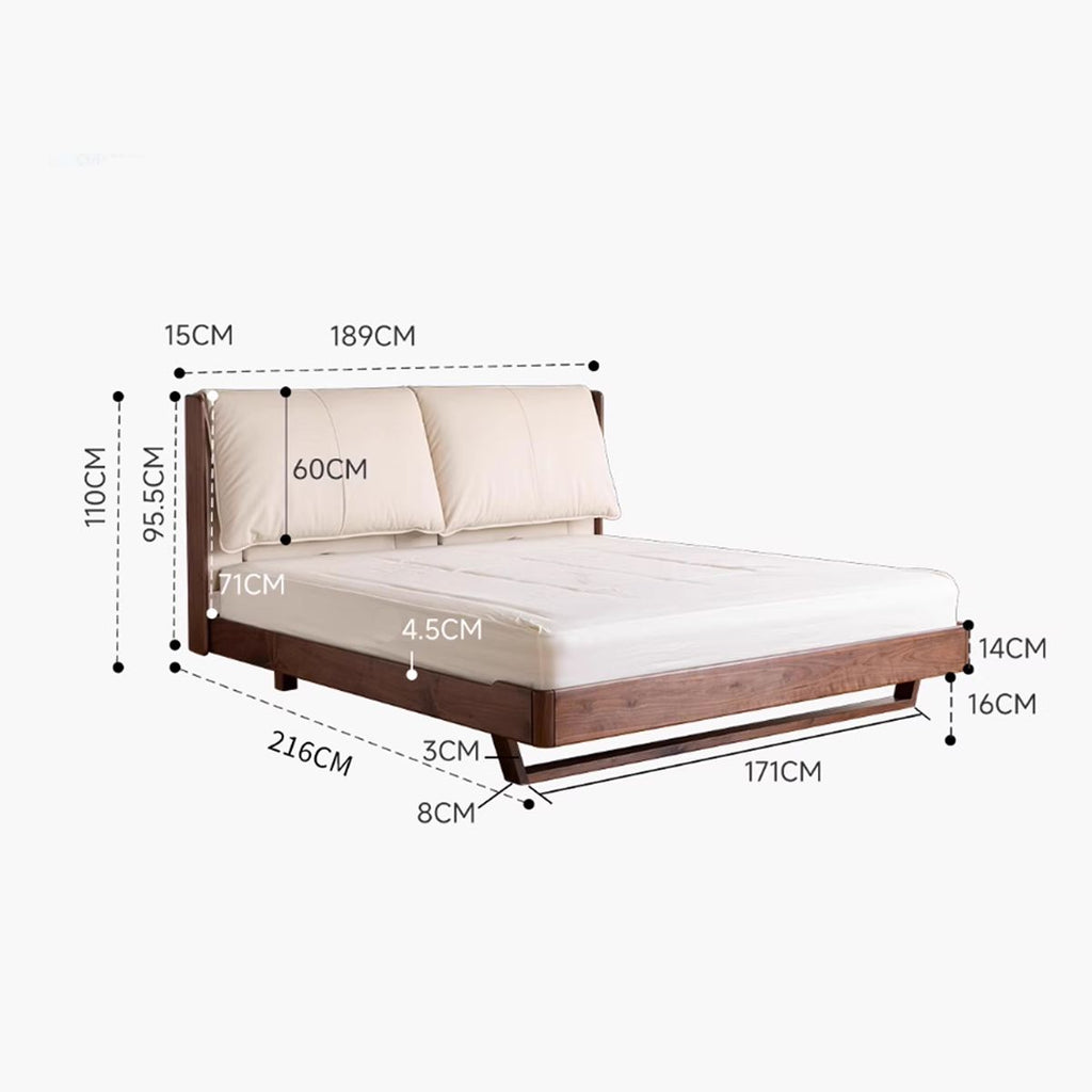 Nimbus Solid Walnut Floating Bed
