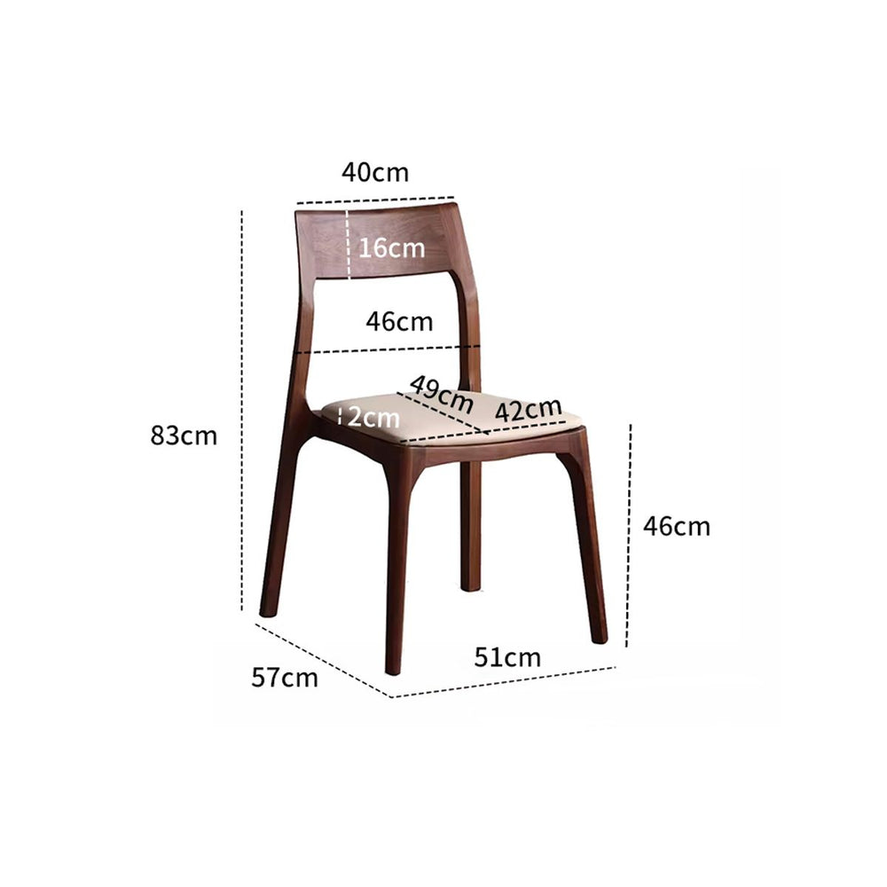 Dimensions diagram of the Comfort dining chair showing seat height of 17 inches and width of 16.5 inches.