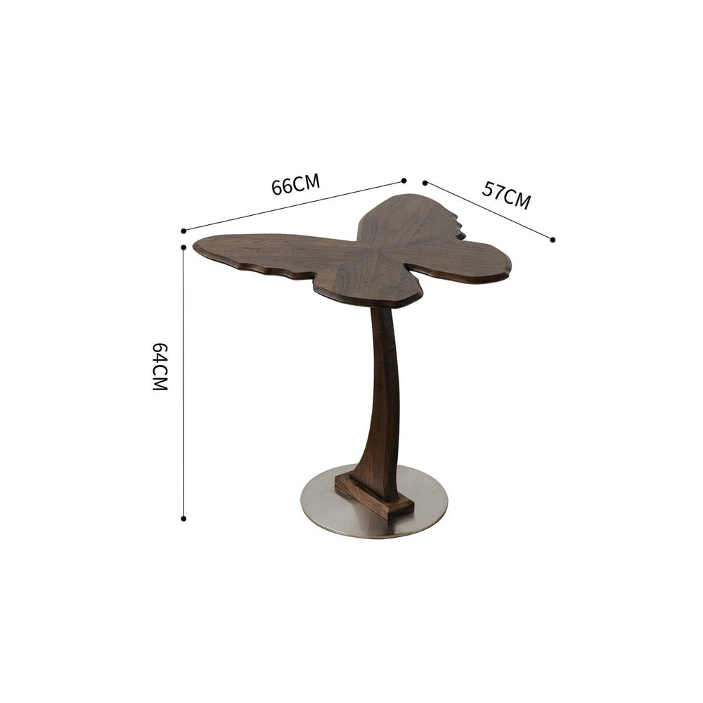 Dimension diagram of the Papillon table showing its compact size perfect for small spaces.