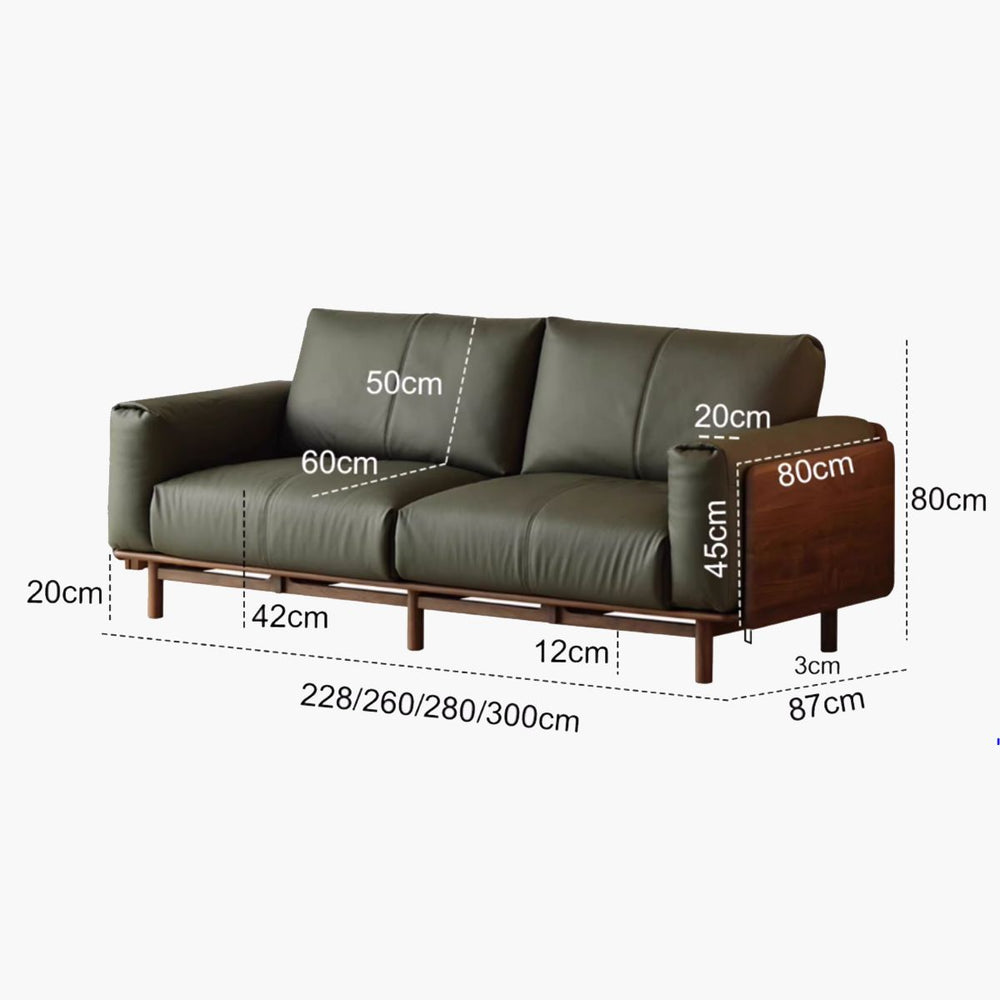 Baxter Solid Black Walnut Sofa