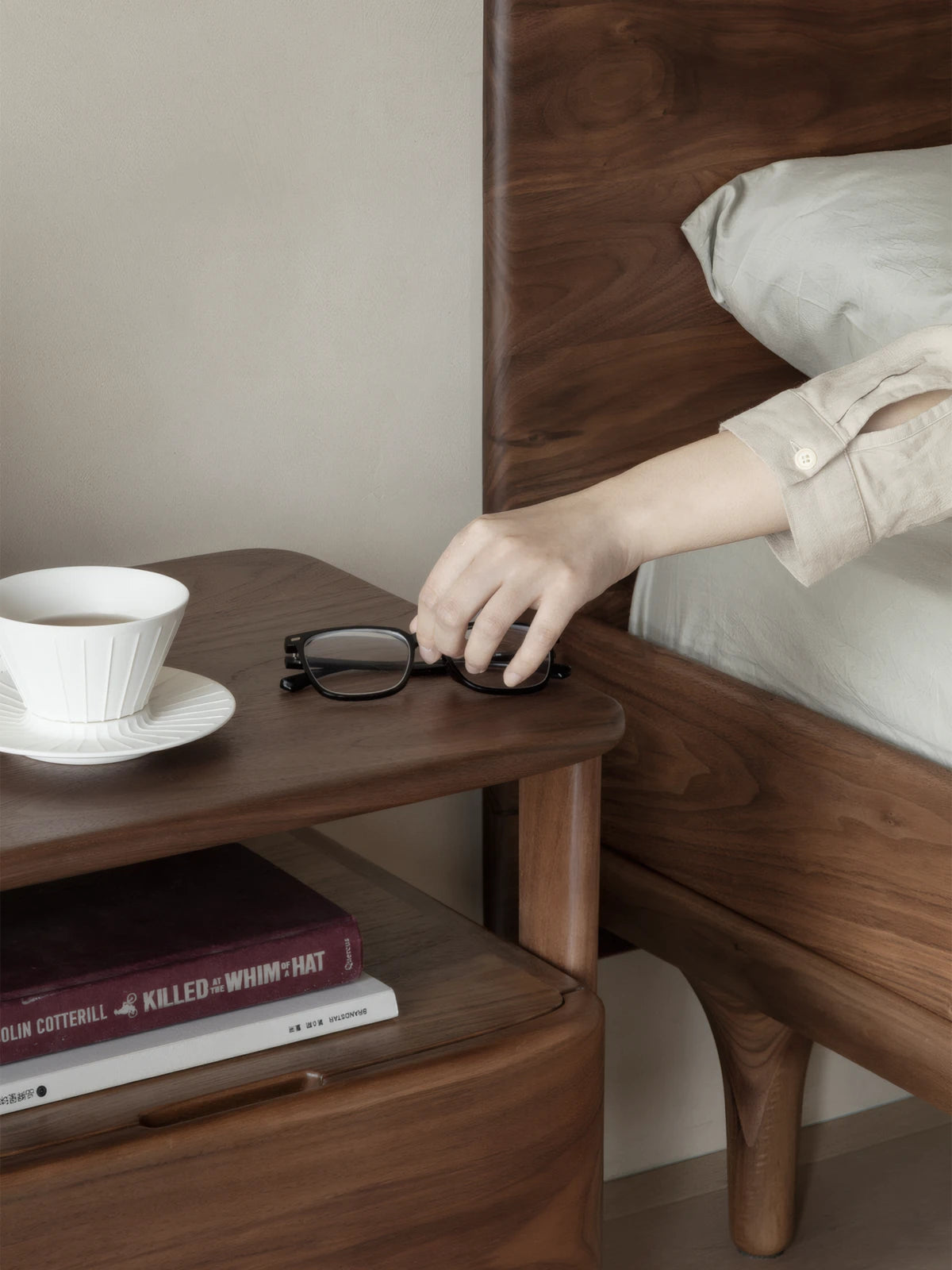 Detail of handcrafted English Dovetail joinery on the maple drawer box, showcasing superior durability.