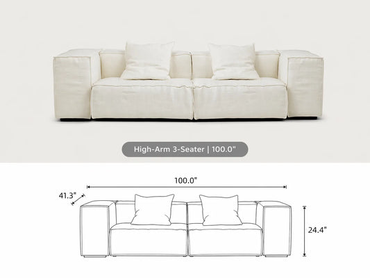 (3-Seater with High Arms)
