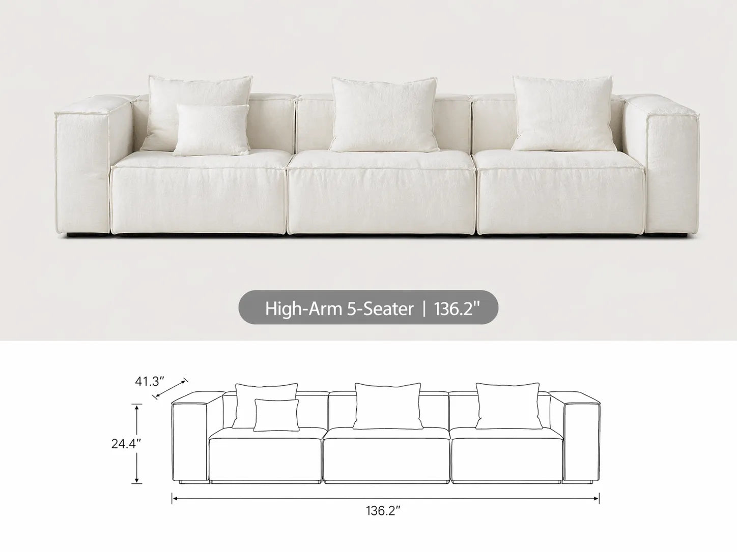 (5-Seater with High Arms)