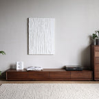 Walnutry Lowline ultra-low solid black walnut media console .