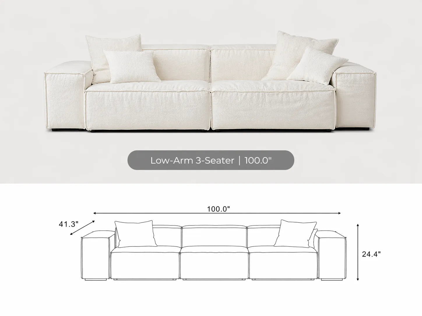 (3-Seater with Low Arms)