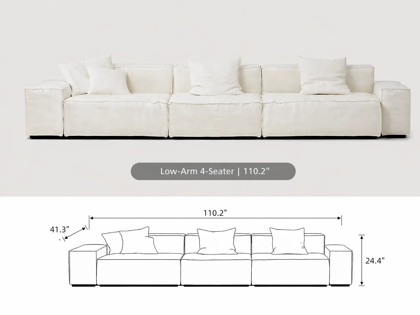 (4-Seater with Low Arms)