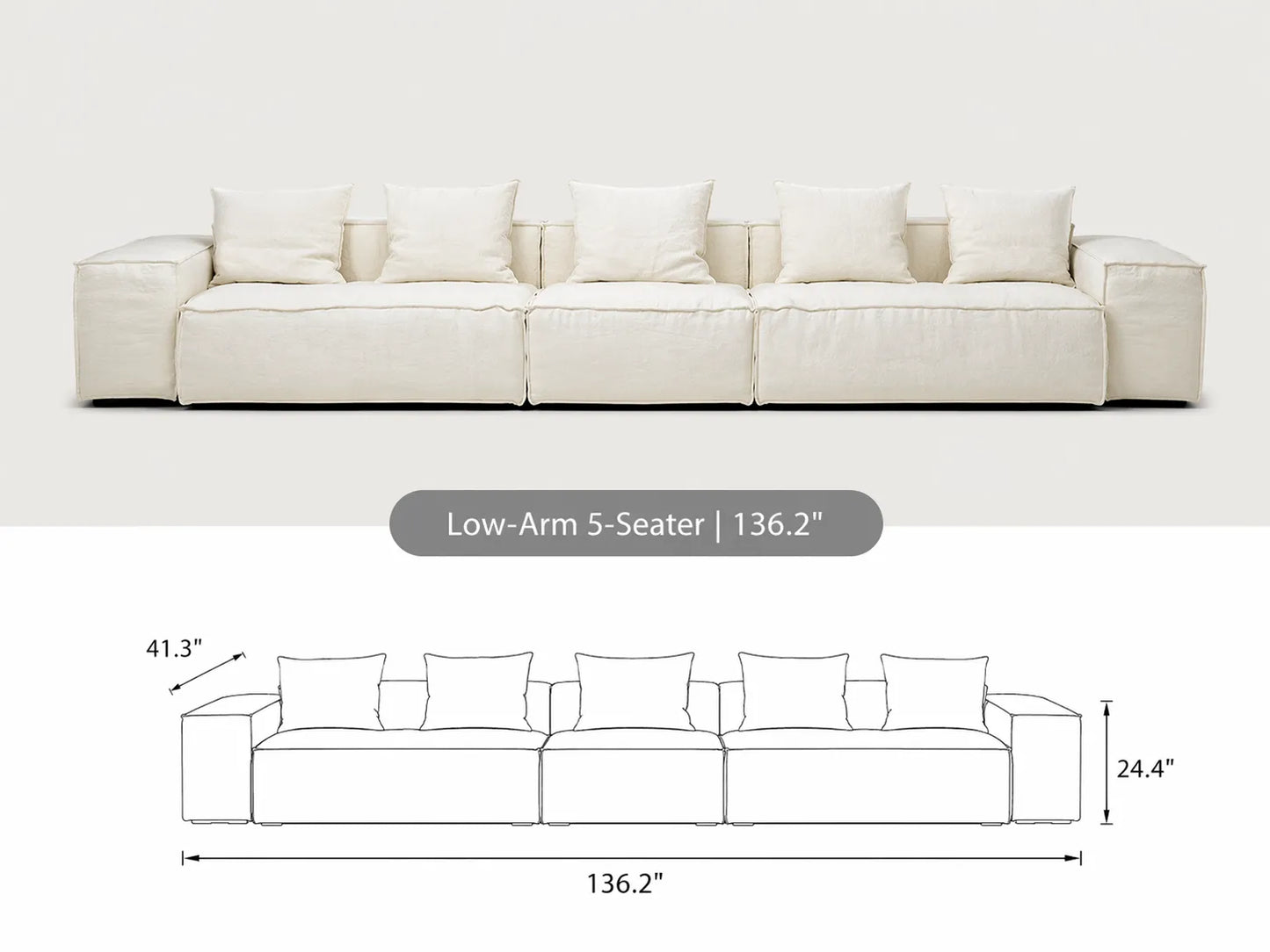 (5-Seater with Low Arms)