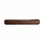 Low profile solid walnut TV stand with a sleek, minimalist design and rich wood grain finish