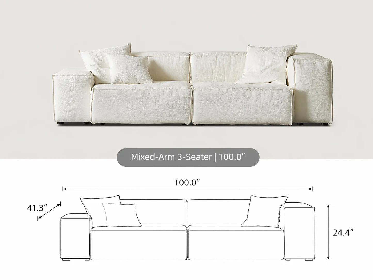 (3-Seater with Right High Arms)