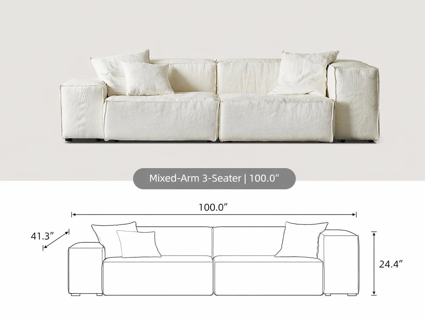(3-Seater with Right High Arms)