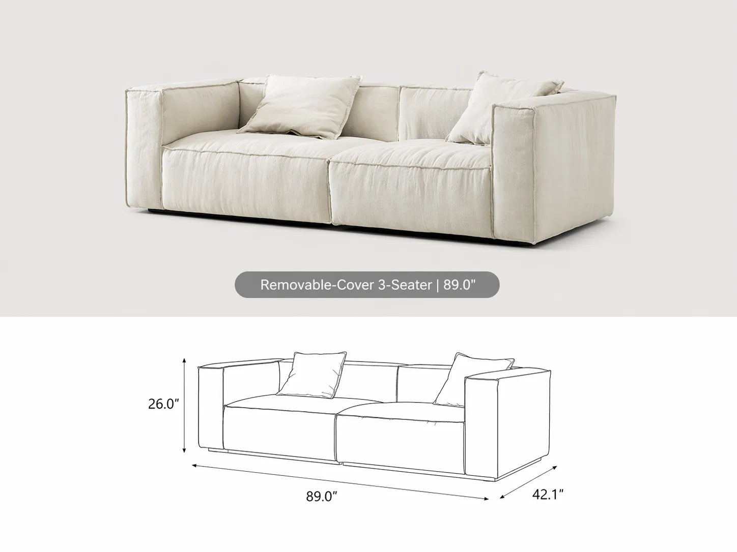 (3-Seater Removable Cover)