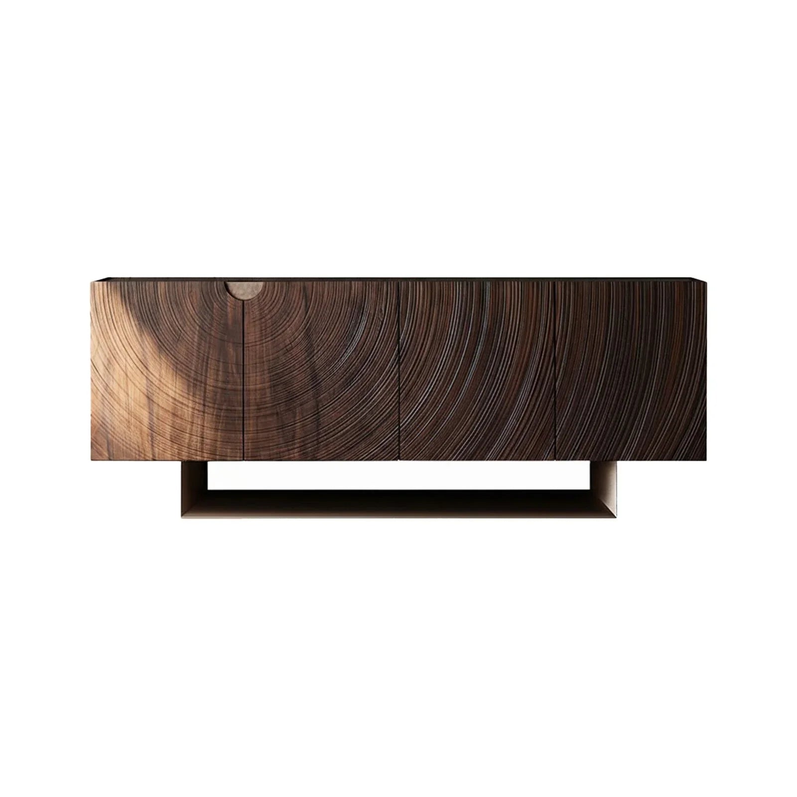 Walnutry Ripple luxury sideboard featuring carved solid walnut doors and a premium stone top.