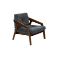 Walnutry solid black walnut lounge chair with dark gray cushioned seat and backrest accent chair