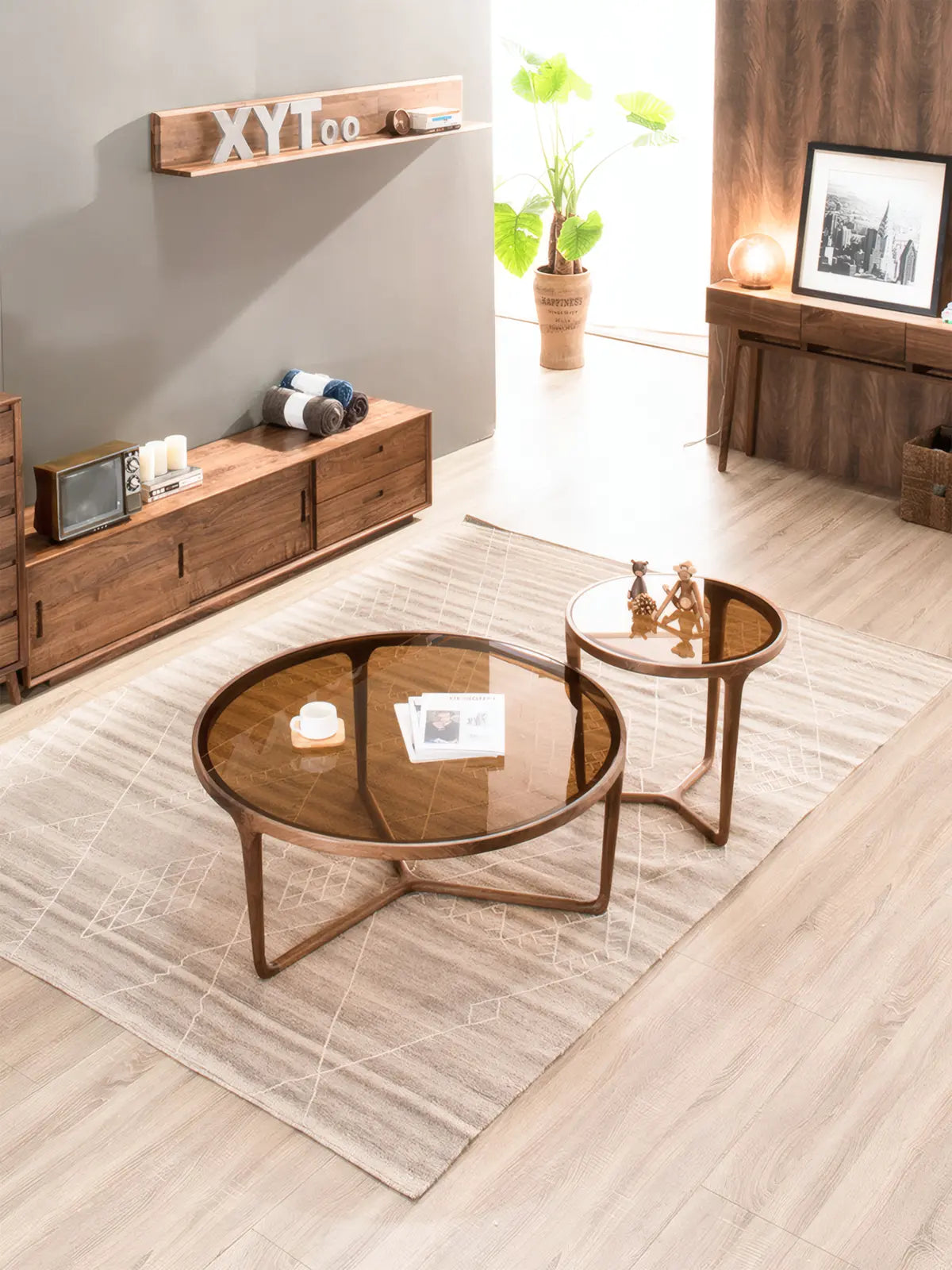 High-resolution texture shot of the solid Black Walnut wood legs, showcasing the rich chocolate color, natural grain patterns, and hand-rubbed oil finish.