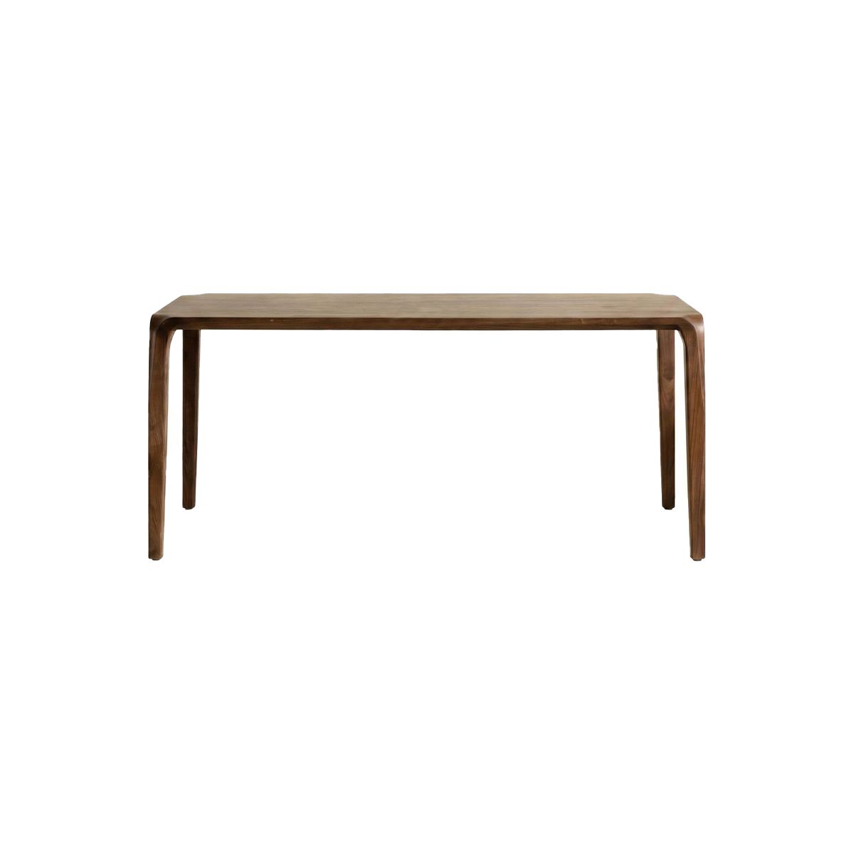 WALNUTRY WOOD solid walnut dining table with sleek minimalist design and smooth rounded edges