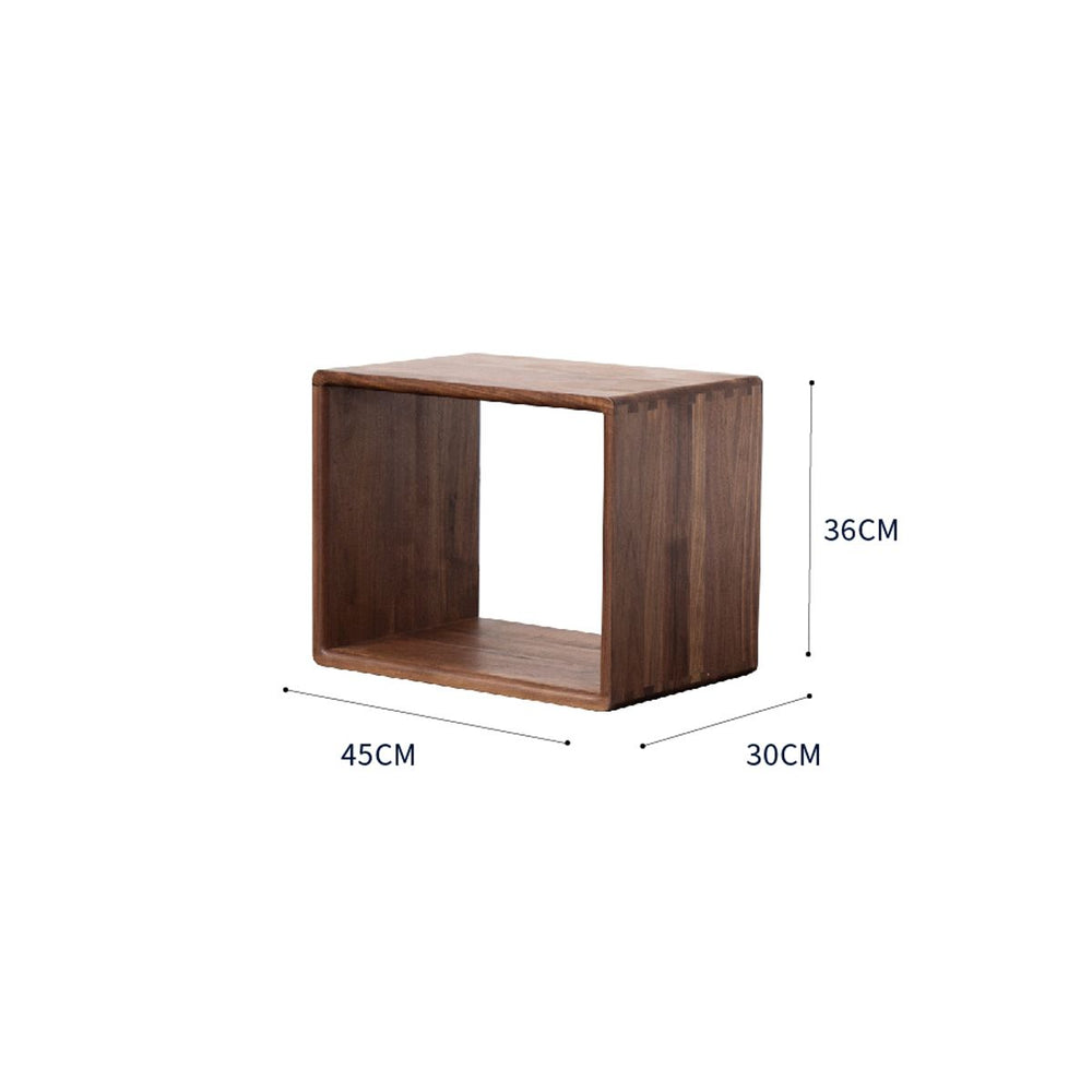 Walnutry Cube single solid black walnut modular bookcase unit for custom storage.