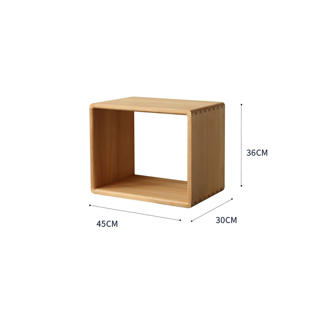 Walnutry Cube single solid yellow poplar modular bookcase unit for custom storage.