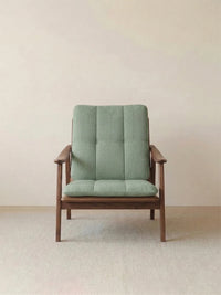 Walnutry Haven sage green mid-century modern chair with fabric tufted cushion (Sage Green)