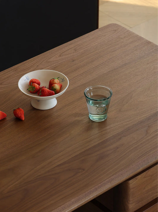 Walnutry Marlow walnut office table detail with natural wood-grain surface
