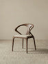Front view of the Helios solid wood dining room chairs with beige leather upholstery, isolated against a neutral background.
